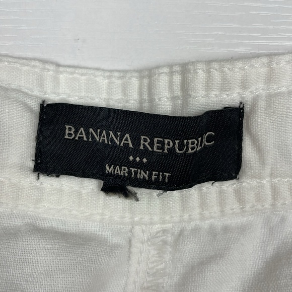 Banana Republic Linen Martin Surplus Mid-Rise Wide Leg Pant Boho Beachy White - Picture 6 of 7